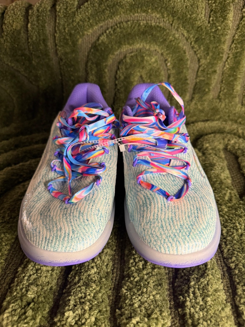 Puma Women's Light Blue & Purple Athletic Sneakers with Rainbow Laces